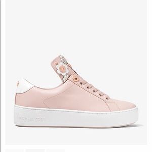 mindy floral appliqué leather sneaker